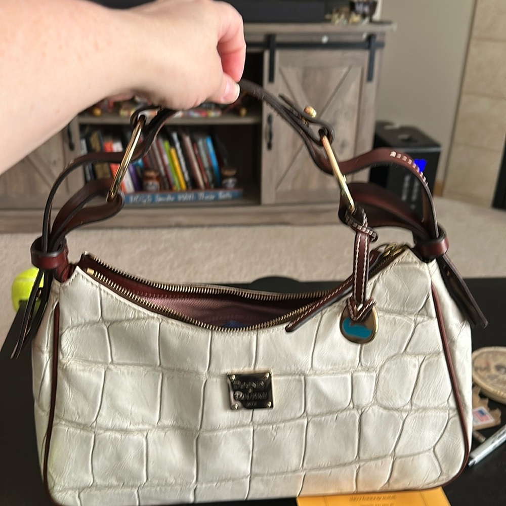 Dooney & Bourke Nile Collection White Croc Large Hobo handbag